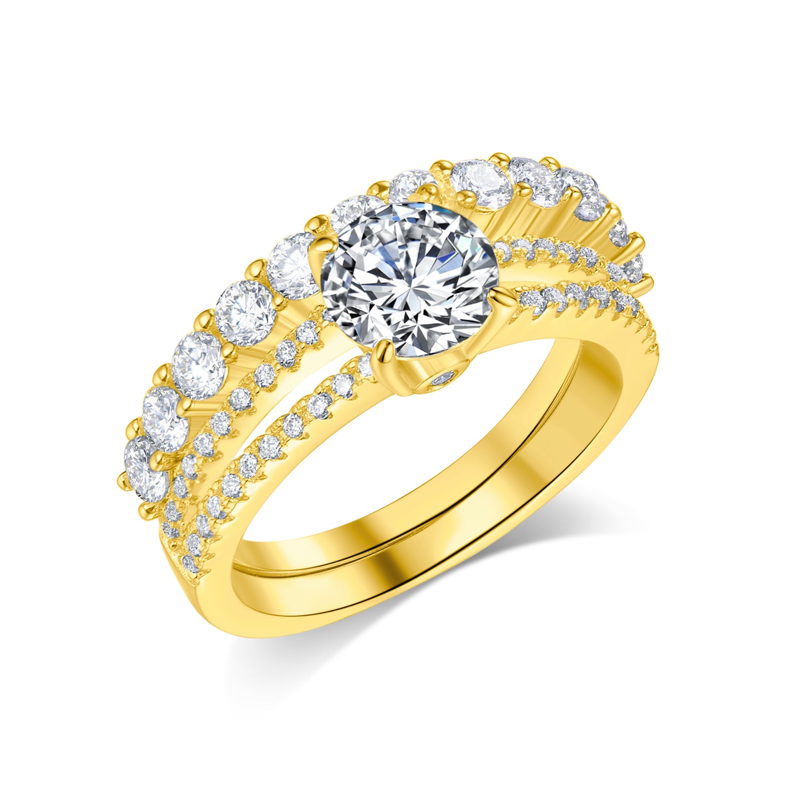 Infinity Sparkle Ring Duo, Gold