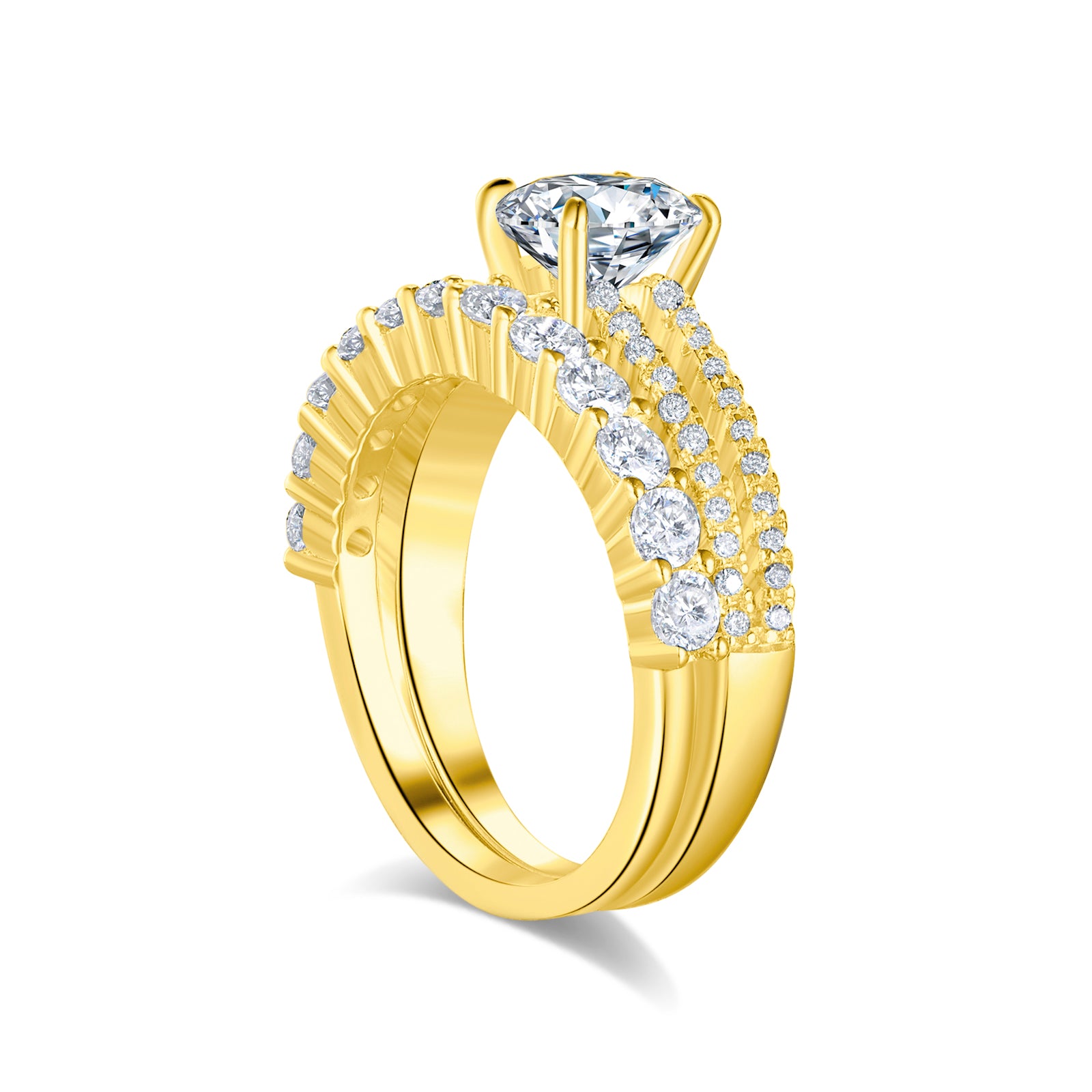 Infinity Sparkle Ring Duo, Gold