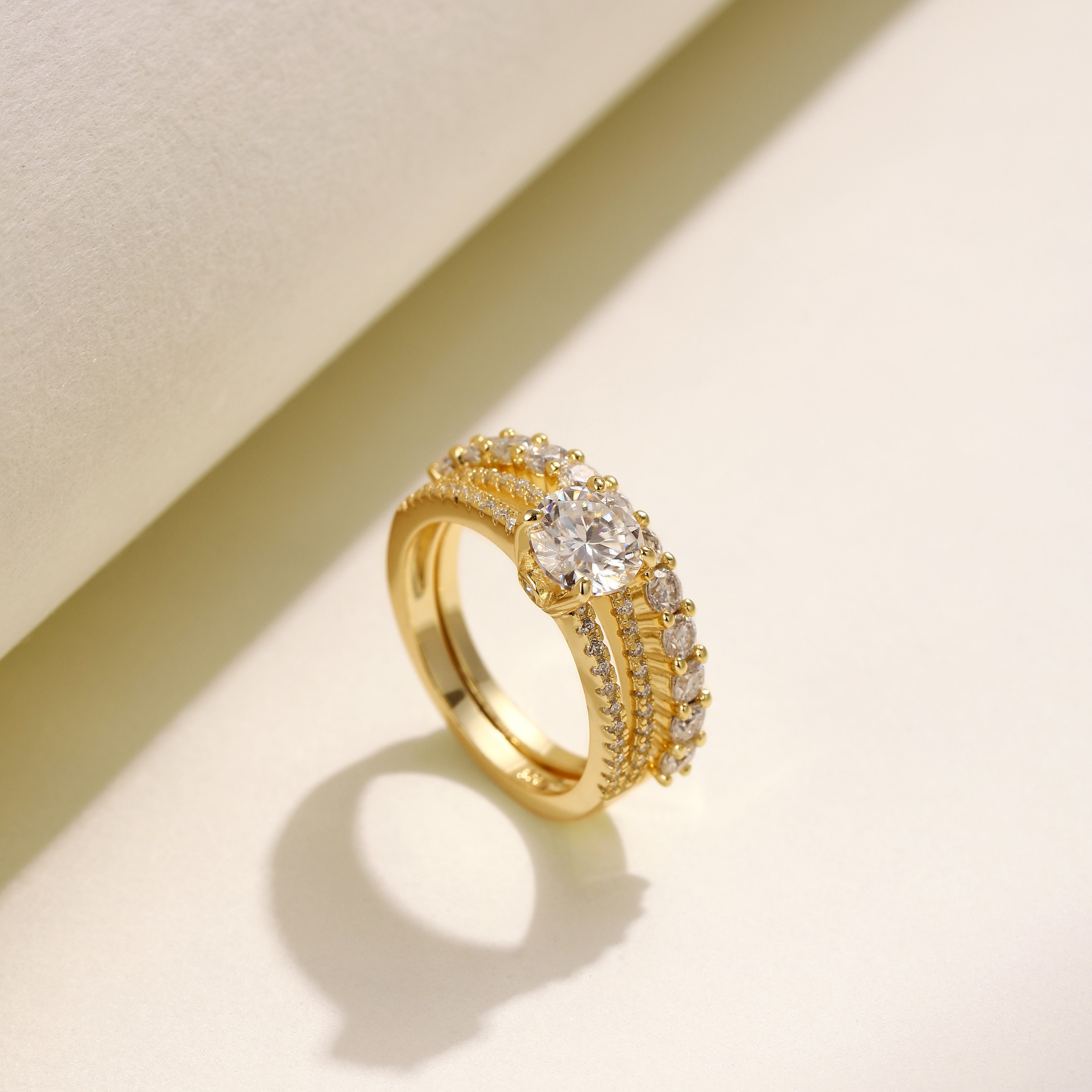 Infinity Sparkle Ring Duo, Gold