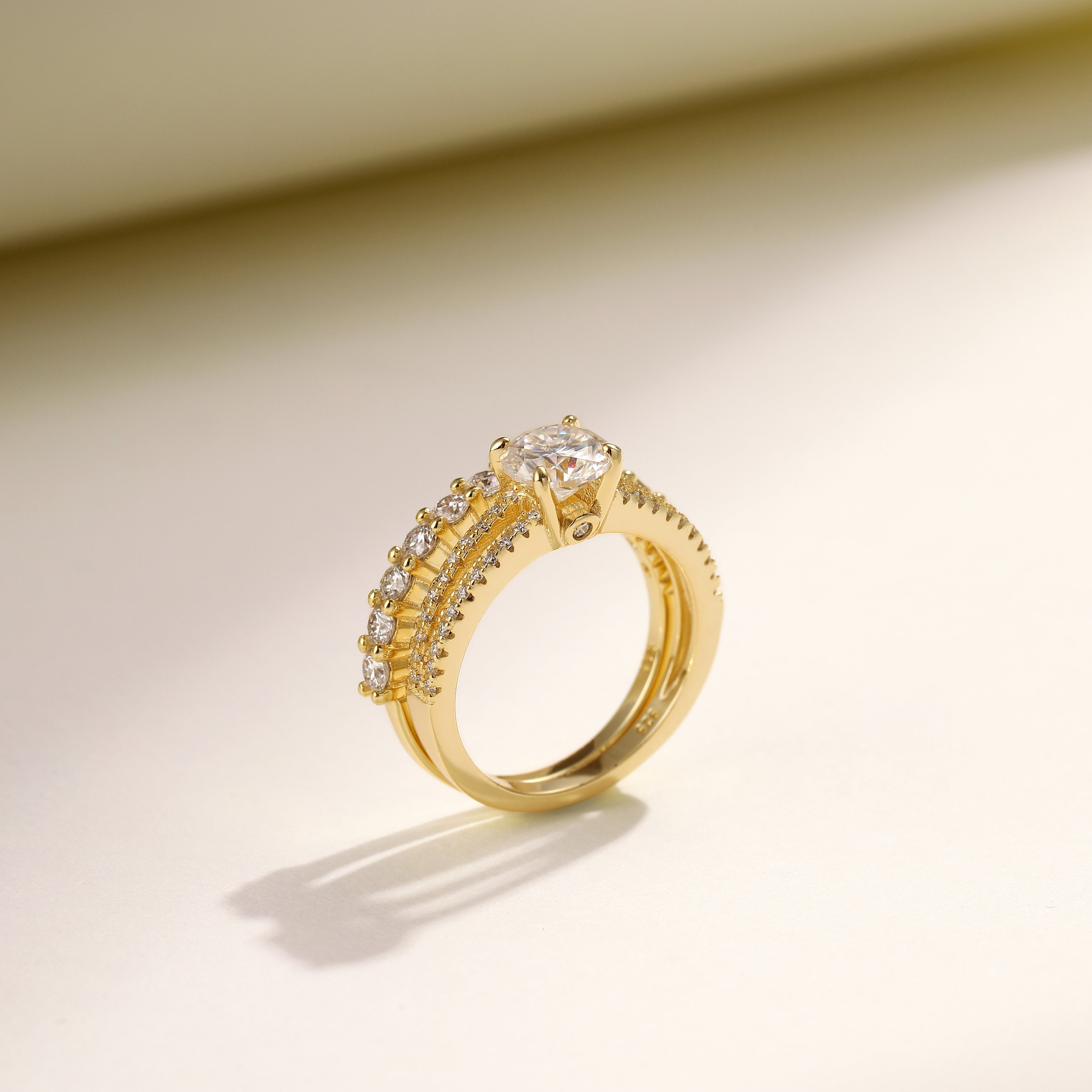 Infinity Sparkle Ring Duo, Gold