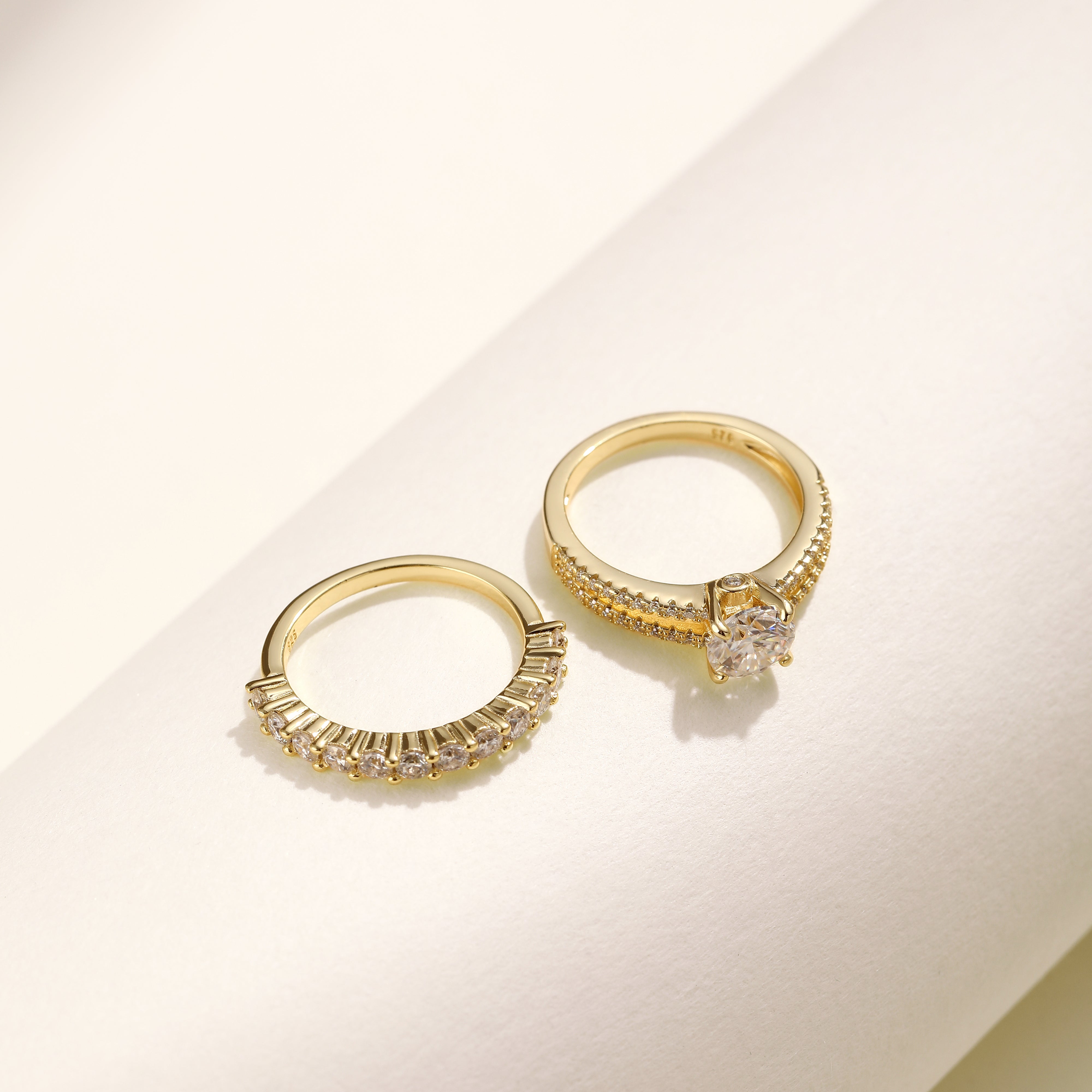 Infinity Sparkle Ring Duo, Gold