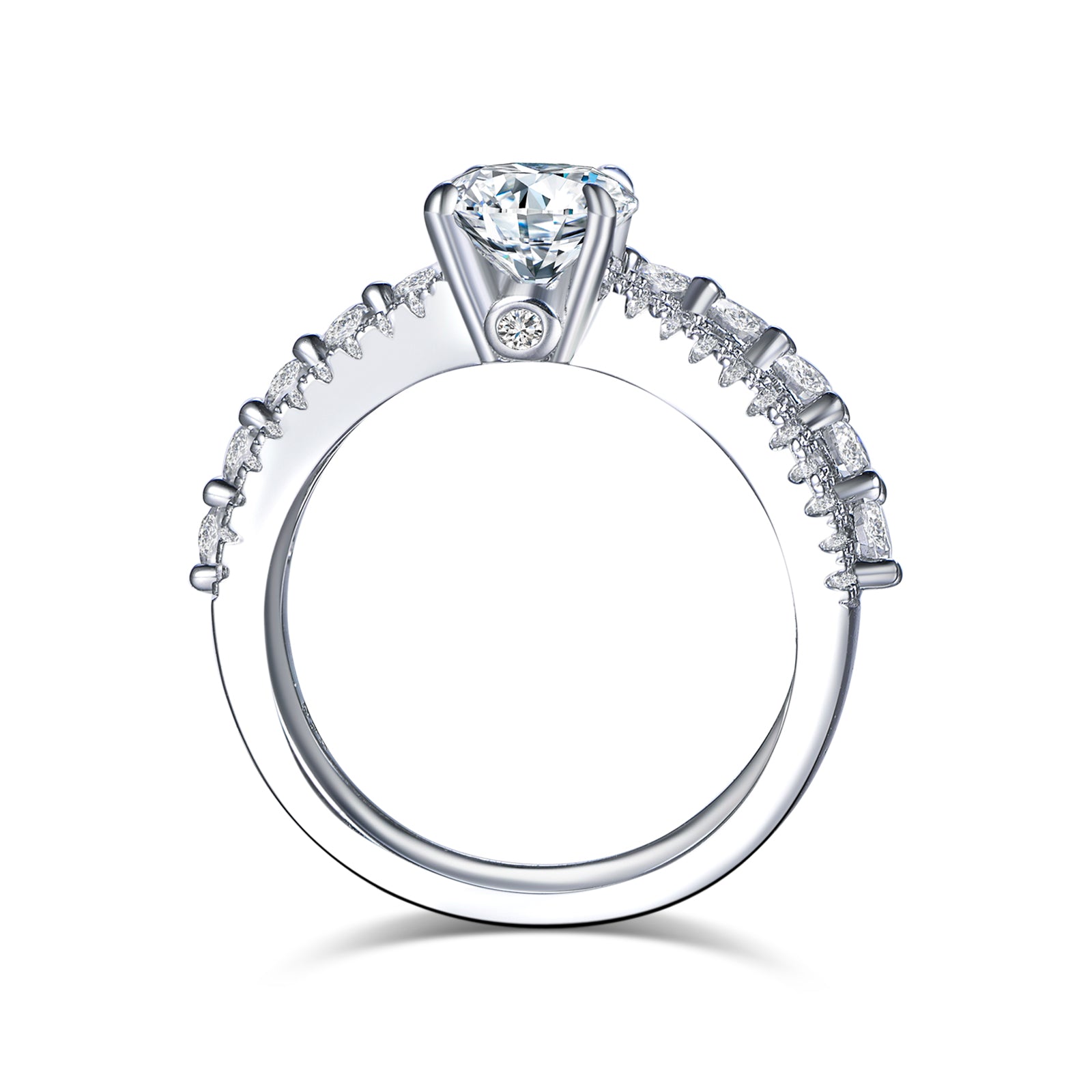 Infinity Sparkle Ring Duo, White Gold