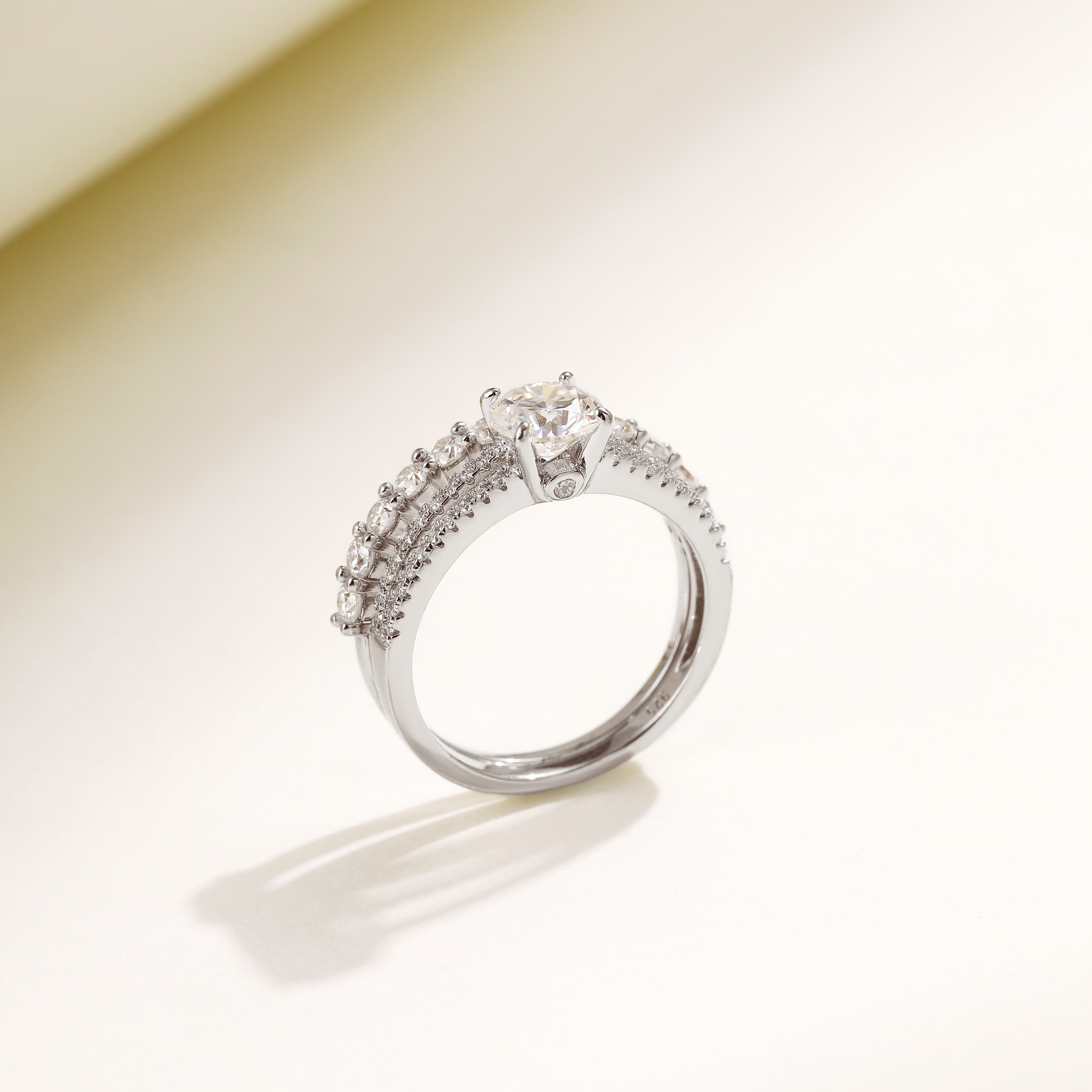 Infinity Sparkle Ring Duo, White Gold