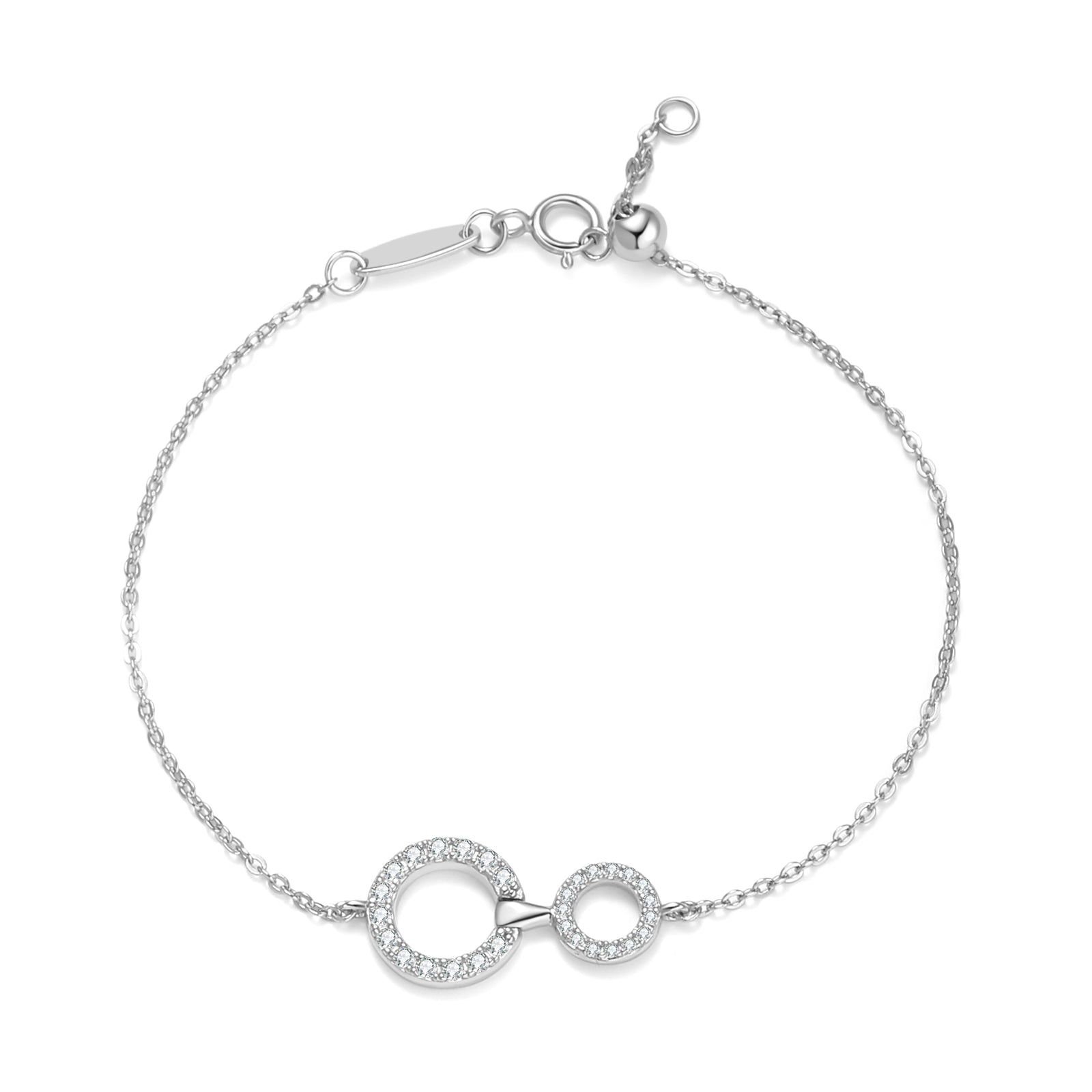 Linked Circles Bracelet, White Gold