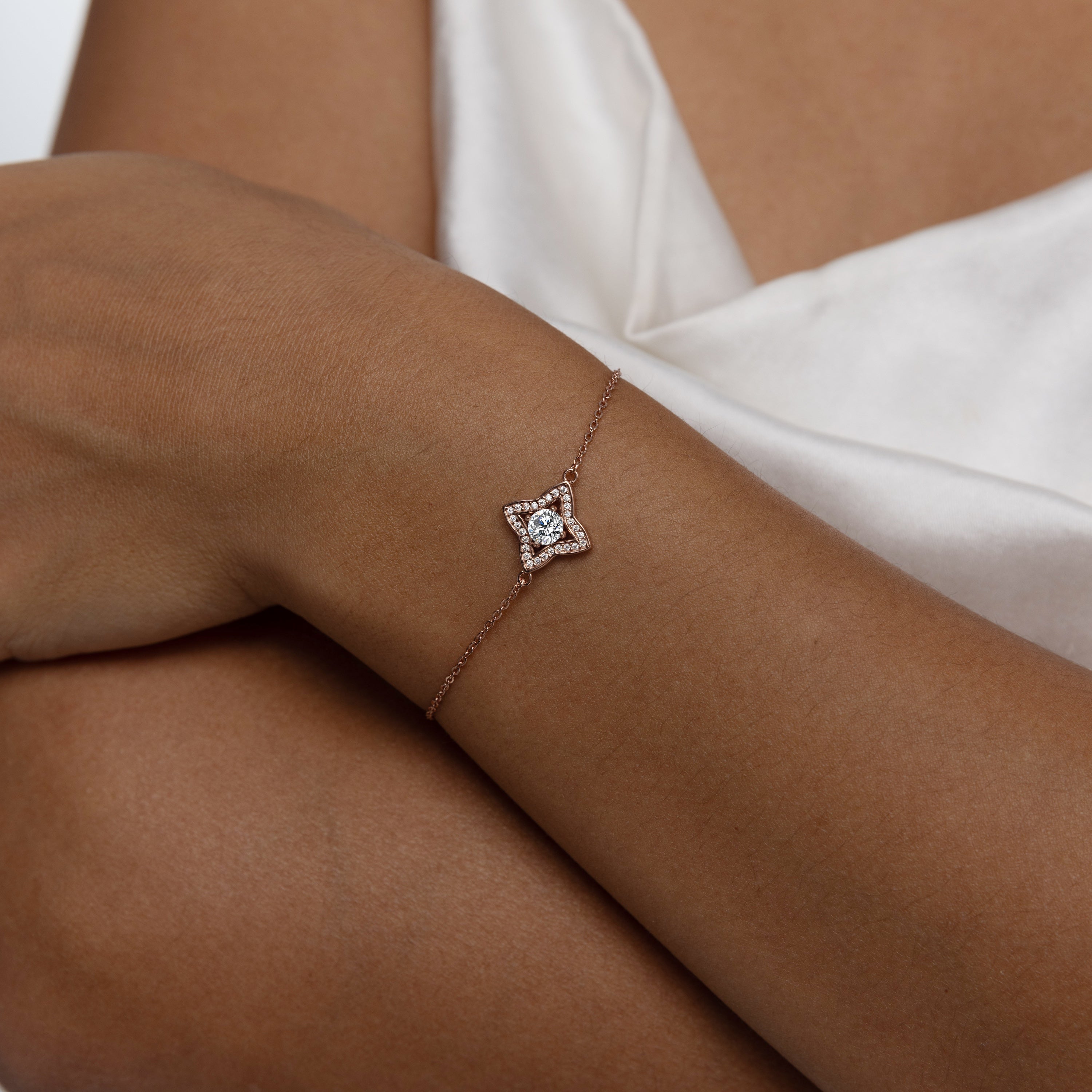 Luxe Star Charm Bracelet, Rose Gold