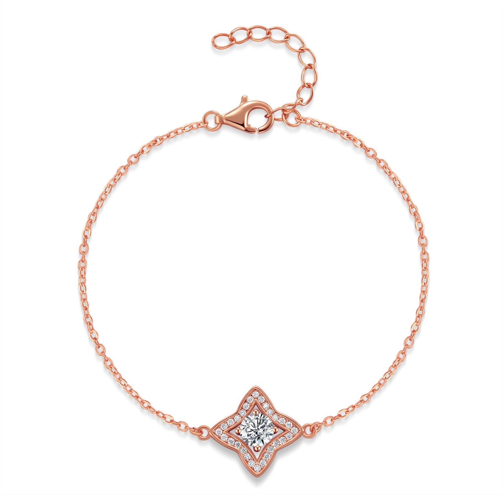 Luxe Star Charm Bracelet, Rose Gold