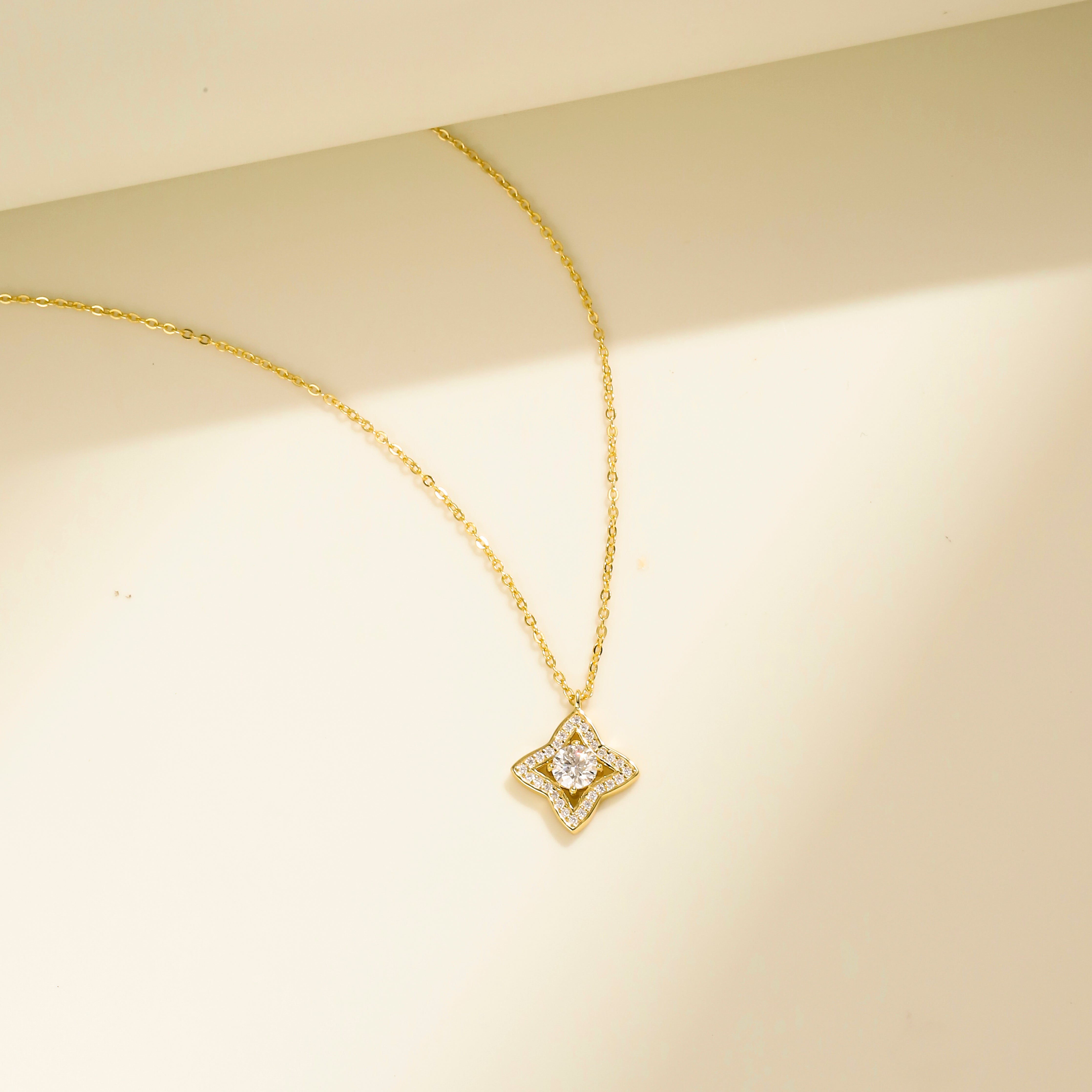 Luxe Star Necklace, Gold Vermeil