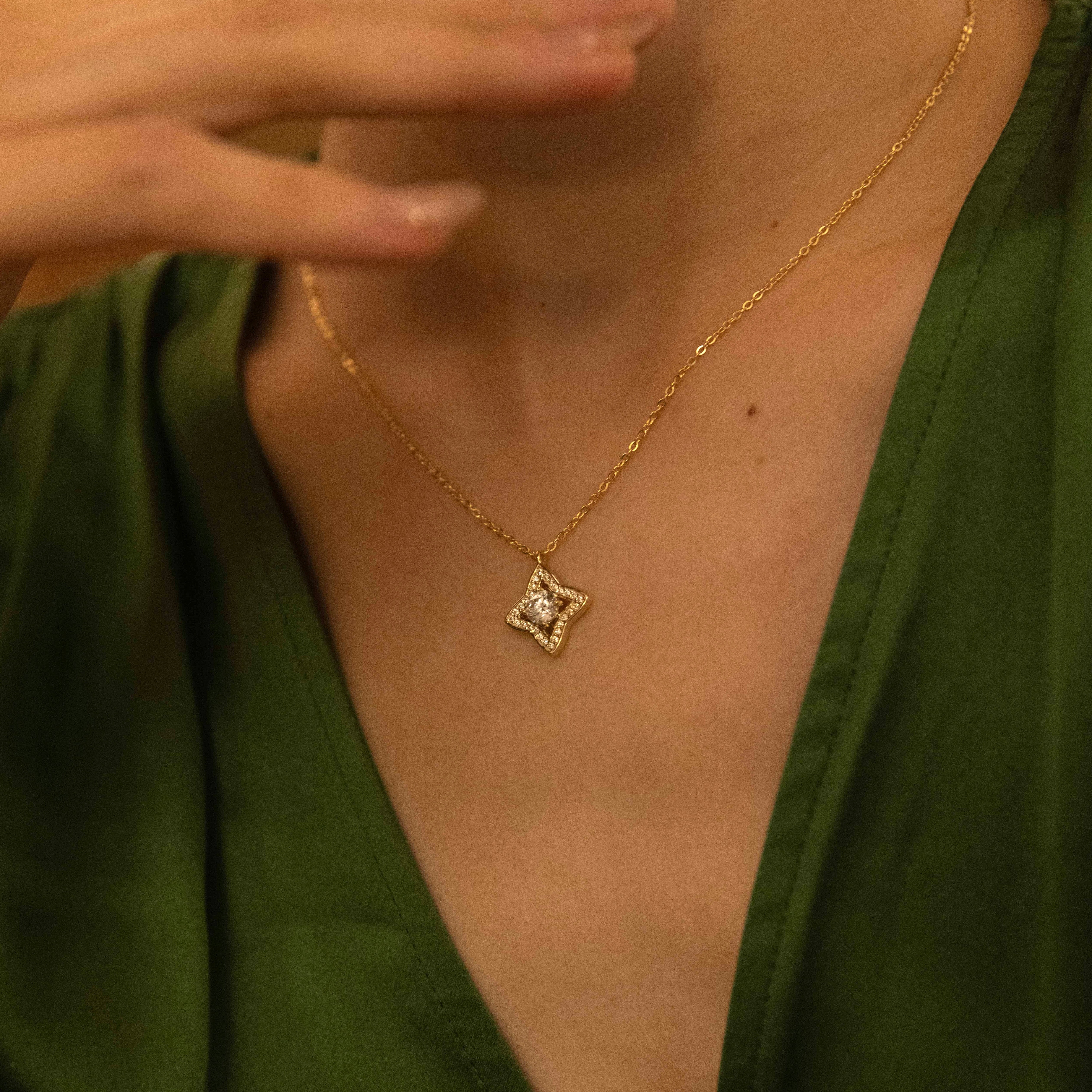 Luxe Star Necklace, Gold Vermeil