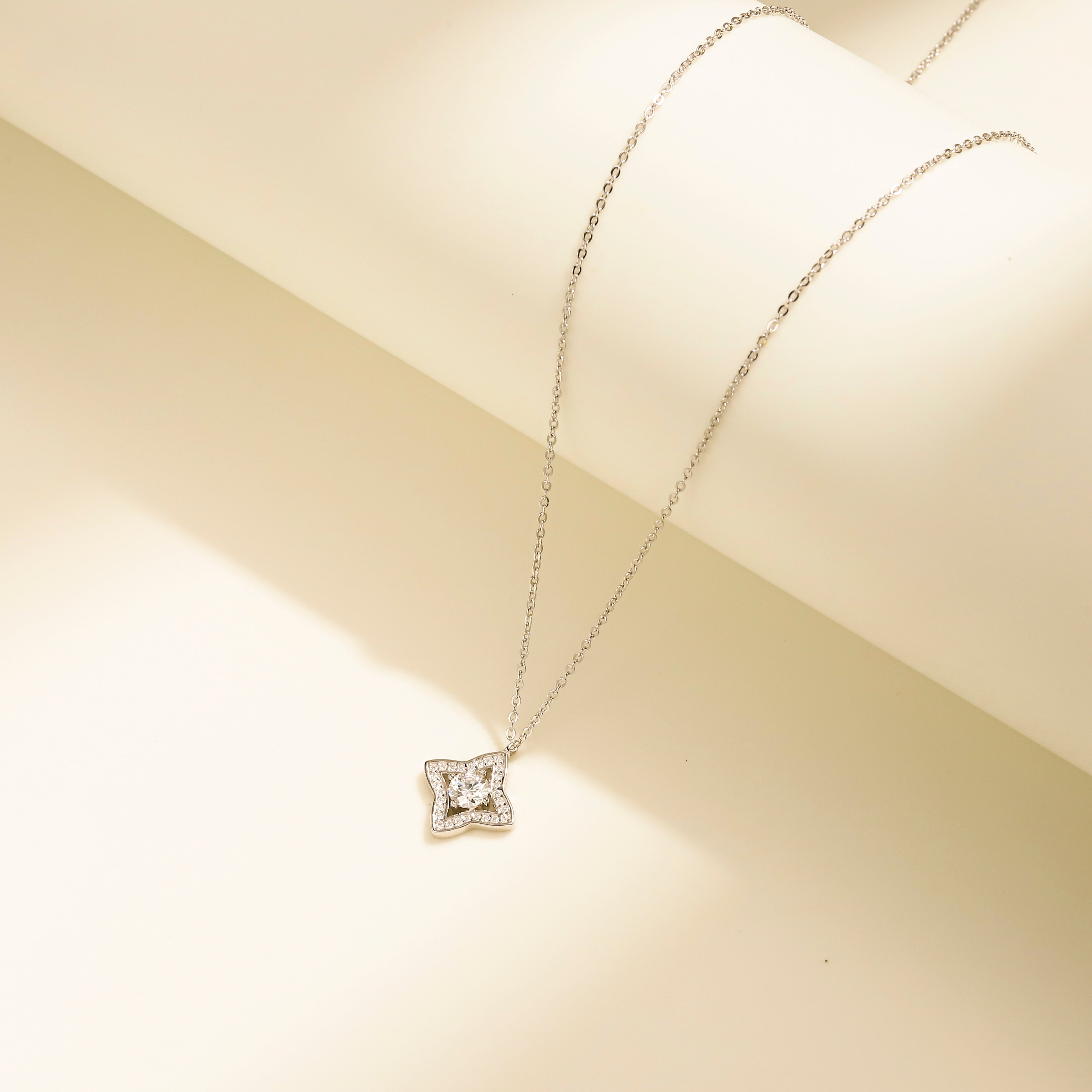 Luxe Star Necklace, Sterling Silver