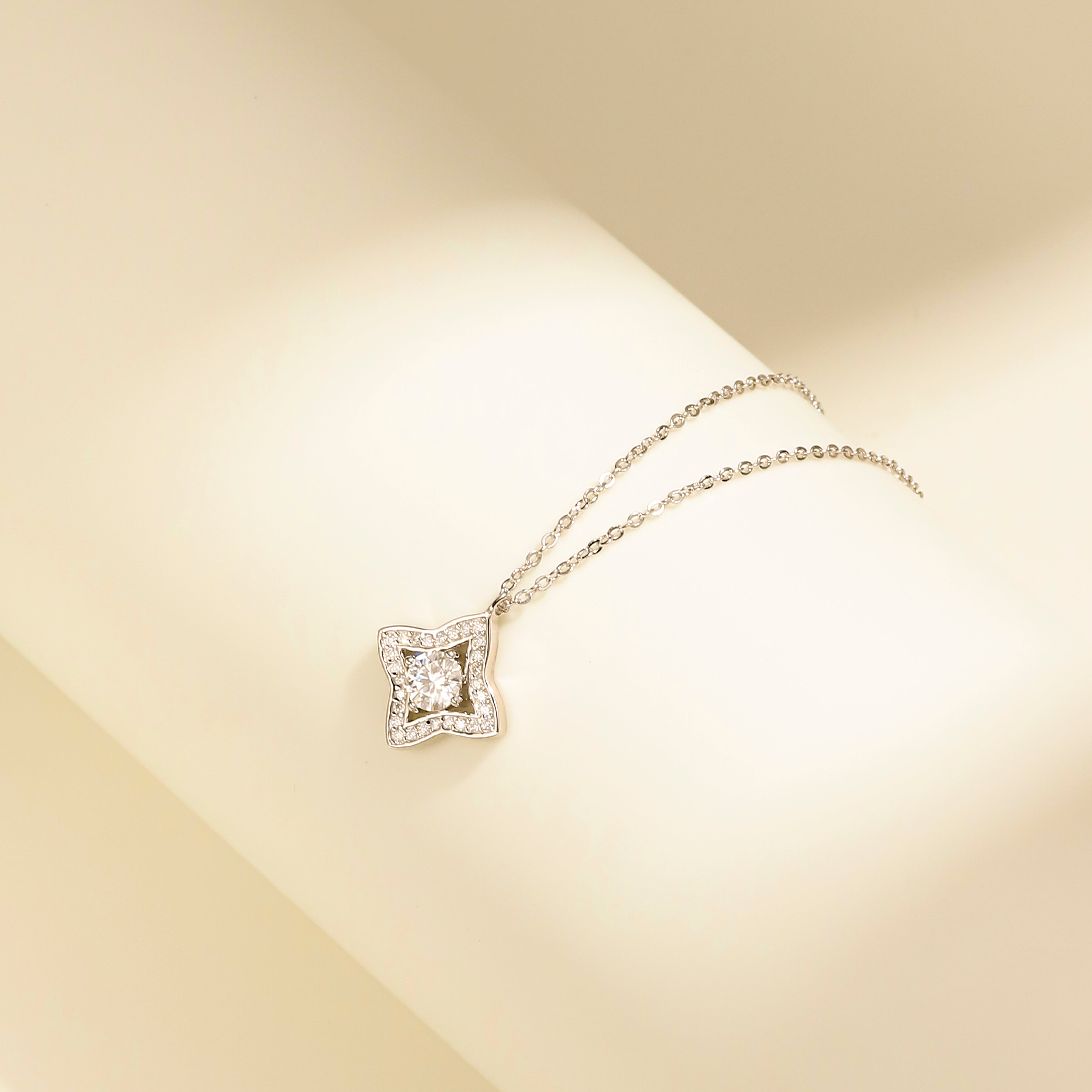 Luxe Star Necklace, Sterling Silver