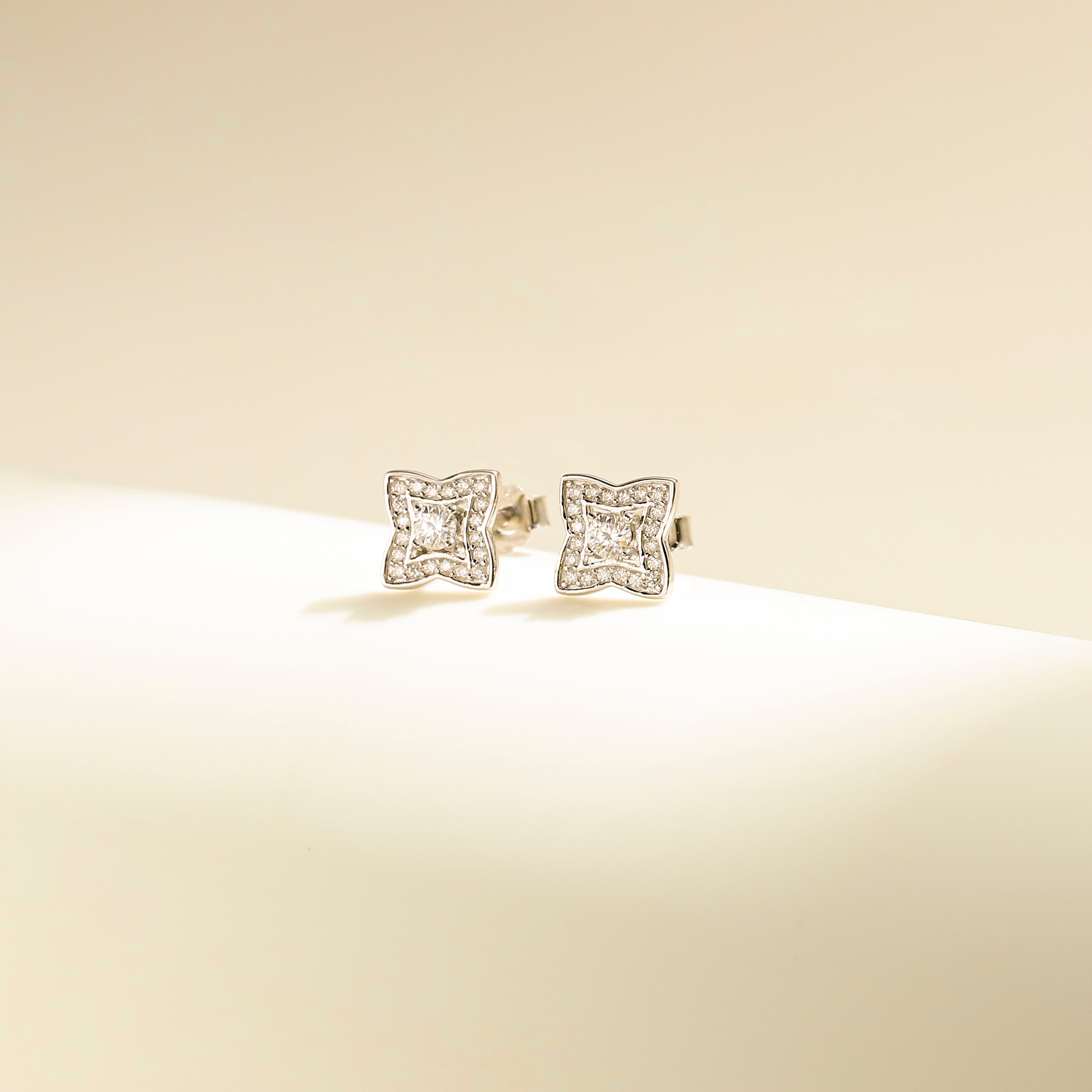 Luxe Star Studs, Sterling Silver