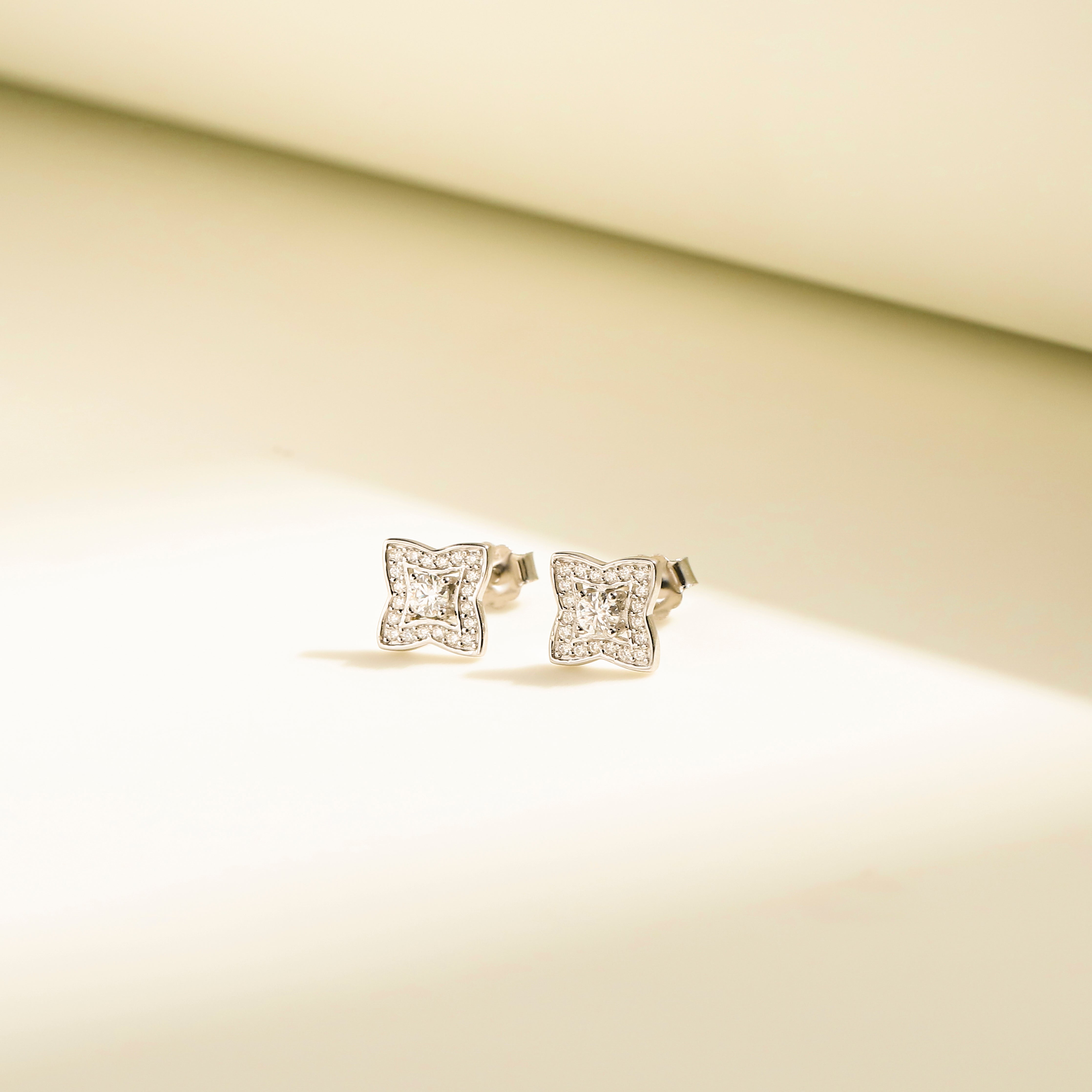 Luxe Star Studs, Sterling Silver