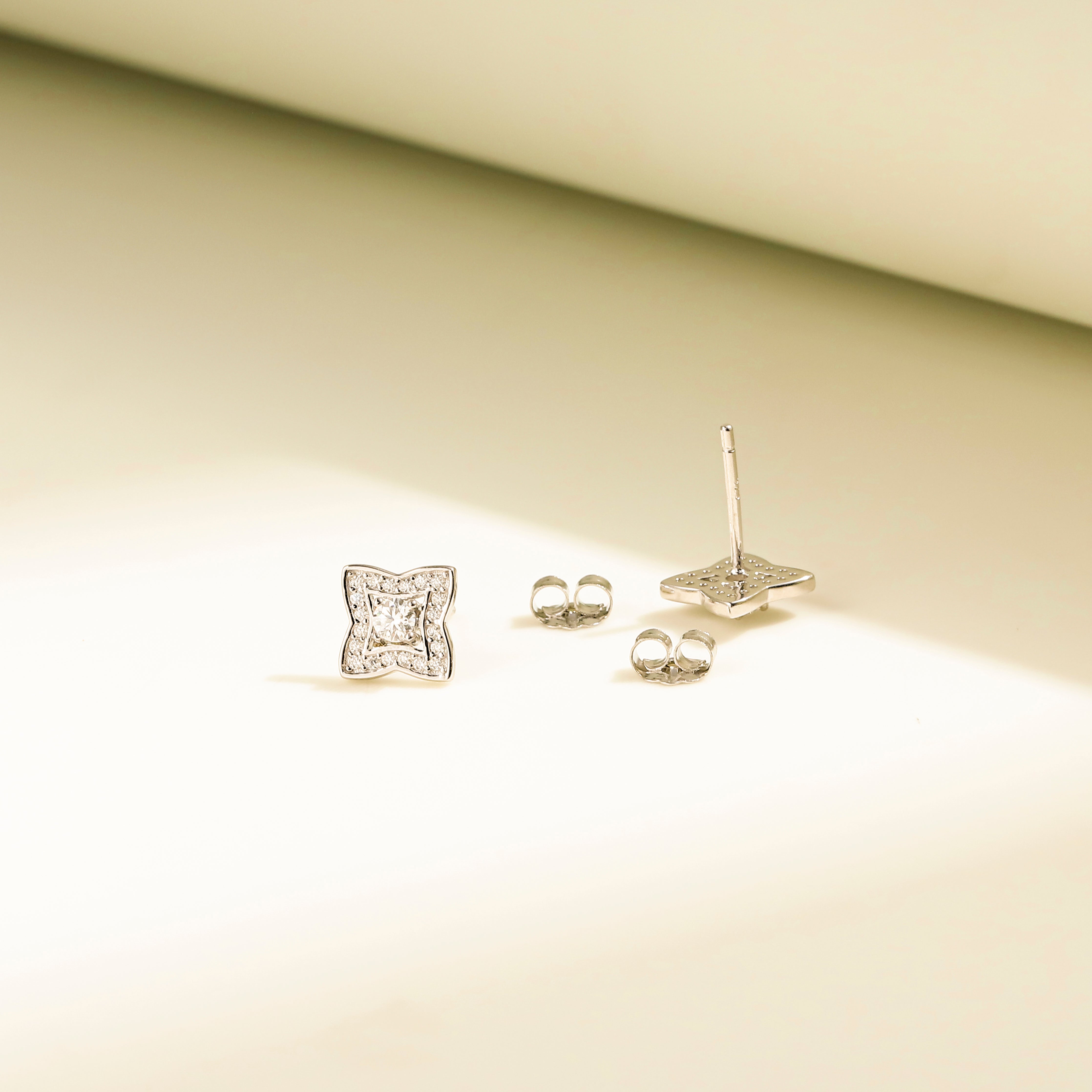 Luxe Star Studs, Sterling Silver