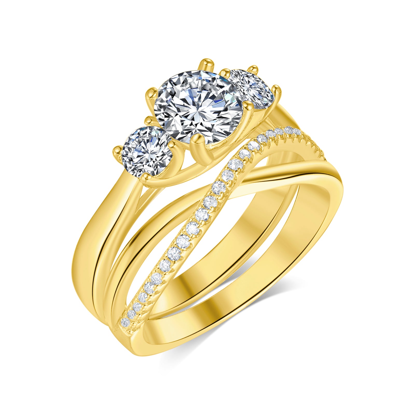 Trinity Glow Ring Duo, Gold